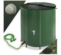 Récupérateur d'eau - TECTAKE - Tonneau récupérateur d'eau de pluie en polychlorure de vinyle avec une capacité de 500 L - Vert