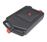 Récupérateur d'huile portable en plastique de 10 litres avec 3 ouvertures et bouchons de fermeture pour atelier, garage, voiture, moto, bricolage et réparation