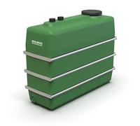 Récupérateur réservoir de Stockage d'eau de Pluie 2000L avec Bandes en Acier, Vert, Rectangulaire, Résistant UV et Gel