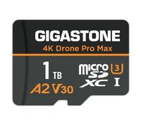 【Récupération de données 5ans】 GIGASTONE Carte Micro SD 1 to, 4K Drone Pro Max, A2 V30 pour Drone DJI ou Caméra d’Action, Gopro, Vidéo 4K UHD, R/W 150/130 Mo/s, UHS-I U3 C10 Classe 10 avec Adaptateur