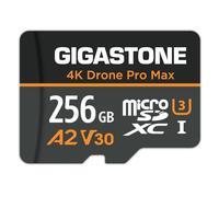 【Récupération de données 5ans】GIGASTONE Carte Micro SD 256 Go, 4K Drone Pro Max, A2 V30 pour Drone DJI ou Caméra d’Action, Gopro, Vidéo 4K UHD, R/W 100/60 Mo/s, UHS-I U3 C10 Classe 10 avec Adaptateur
