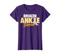 Récupération d'une blessure à la Cheville cassée T-Shirt, Femme, Violet, XL