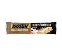 Récupération sportive optimale avec la barre protéinée vanille et cranberry ISOSTAR, format 55g - Lot de 4