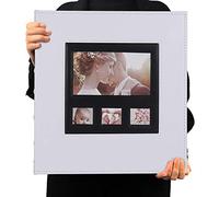 RECUTMS Album Photo 10x15 Poches Peut Contenir 600 Photos Pages Noires Horizontales et Verticales 10x15cm Photos Dossier de Voyage de Grande Capacité Album de Photos de Bébé (Blanc)