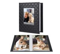 RECUTMS Album photo de 10 x 15 cm, 52 photos, petit livre photo en cuir synthétique grainé avec fenêtre pour 26 feuilles pouvant contenir 52 photos pour album photo, mariage, famille, vacances de bébé