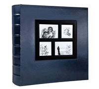 RECUTMS Album Photo de 10 x 15 cm pour 500 Photos Noir Grande capacité Couverture en Cuir pour Mariage Famille bébé Album Photo Livre Photos Horizontal et Vertical Bleu
