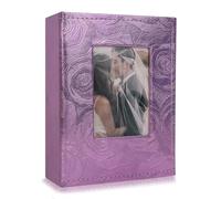 RECUTMS Album photo de 15,2 x 10,2 cm à 100 pochettes avec couverture en cuir de qualité supérieure - Album photo de mariage pour bébé, famille, voyage