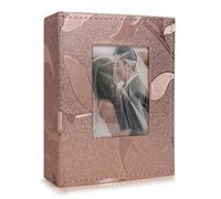 RECUTMS Album photo de 15,2 x 10,2 cm à 100 pochettes avec couverture en cuir de qualité supérieure - Album photo de mariage pour bébé, famille, voyage