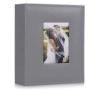 RECUTMS Album photo de 15 x 10 cm, 200 pages noires, album photo en cuir synthétique à glisser dans les photos, petit album pour photos de famille, anniversaire de mariage, fente pour mémo, album de