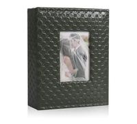 RECUTMS Petit album photo à 200 pochettes de 10 x 15 cm avec couverture en cuir synthétique pour mariage, famille, anniversaire, remise de diplôme, voyage (vert foncé)