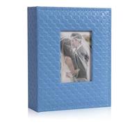 RECUTMS Petit album photo à 200 pochettes de 10 x 15 cm avec couverture en cuir synthétique pour mariage, famille, anniversaire, remise de diplôme, voyage (bleu)