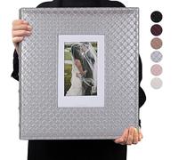 RECUTMS Peut contenir 600 photos à pages noires horizontales et verticales - Album photo d'anniversaire, de Noël, d'anniversaire de mariage (gris)