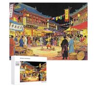 recyclables Puzzle Adulte marché Ancien Bricolage scène Nocturne animée Puzzle en Bois,Moderne Jeu Adolescent Enfant