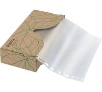Recycle 40220003 Punched Pockets & Dispenser,Pack Of 40 A4 Plastic Sleeves In Binders,100% Recycled & Recyclable Plastic,Co2 Neutral,Transparent Textured Surface,