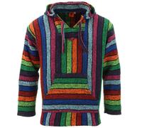 Recyclé Mexicain Baja Jerga Pull à Capuche Drogue Tapis Pull Capuche Arc-en-Ciel