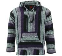 Recyclé Mexicain Baja Jerga Pull à Capuche Drogue Tapis Pull Capuche Violet Mix