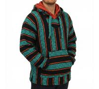 Recyclé Mexicain Baja Jerga Sweat Capuche Veste Chaud Hippie Grande Taille