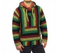 Recyclé Mexicain Baja Jerga Sweat Capuche Veste Chaud Hippie Grande Taille