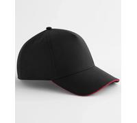Recyclé Polyester Casquette Baseball Beechfield Contraste Sandwich Pré Incurvé