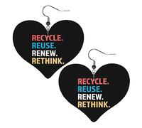 Recycler réutiliser renouveler repenser boucles d'oreilles en cuir pour femmes boucles d'oreilles goutte pendentif coeur avec crochet cadeaux pour fille adulte