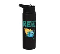 Recyclez Réutiliser Renew Rethink Earth Day 2023 Activism Stainless Steel Insulated Water Bottle