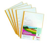 Recycology Lot de 5 chemises de présentation 15 pochettes Jaune