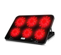 (Red) 11-18inch Gaming Laptop Cooler 6 Quiet Fans and LED Light 5 Heights Adjustment