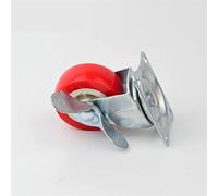 Red 2 Inch Furniture Caster Wheel with Brake Made of PU Mute,Light Duty Caster for Table Chair Wardrobe Furniture Hardware 2Pcs Casters