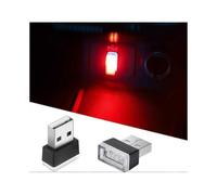 (Red)2 Pcs USB LED Atmosphere Lights Mini Car Interior Accessories Ambient Lamp Universal