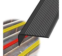 Red,354.33in, L Shape Nose Nosing Trim PVC Stair Edge Non-Slip Protector Rubber Corner Guard Strip, Safety Step Trim for Indoor Outdoor Tile Wood Metal Stair, Width 3X7cm(Black,393.70in)