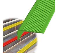 Red,354.33in, L Shape Nose Nosing Trim PVC Stair Edge Non-Slip Protector Rubber Corner Guard Strip, Safety Step Trim for Indoor Outdoor Tile Wood Metal Stair, Width 3X7cm(Green,393.70in)