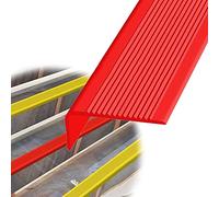 Red,354.33in, L Shape Nose Nosing Trim PVC Stair Edge Non-Slip Protector Rubber Corner Guard Strip, Safety Step Trim for Indoor Outdoor Tile Wood Metal Stair, Width 3X7cm(Red,39.37in)
