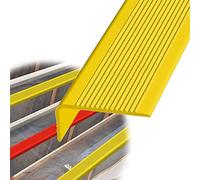 Red,354.33in, L Shape Nose Nosing Trim PVC Stair Edge Non-Slip Protector Rubber Corner Guard Strip, Safety Step Trim for Indoor Outdoor Tile Wood Metal Stair, Width 3X7cm(Yellow,118.11in)