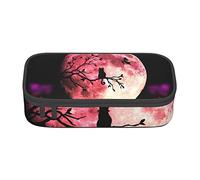 Red 3D Earth Black Tree Cat Étui à crayons spécial pour filles garçons, étui à crayons grande capacité grande pochette à crayons, sacs à crayons pour étudiants papeterie avec fermeture éclair pour l