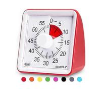 (Red)60-minute Visual Timer, Classroom Countdown Clock, Silent Timer For Kids And Adults