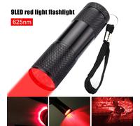 Red 9LED VASTFIRE-Mini lampe de poche rouge 9LED, torche de poche, imagerie de veine 625nm, recherche de veine, infirmière soignante, chasse, mode 1 ""Nipseyteko