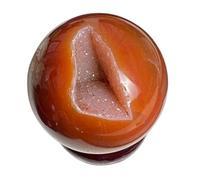Red Agate Geode Carved Sculpture|Round Crystals Decorative Sphere|Crystal Minerals |Fengshui Home Decor,40~50mm