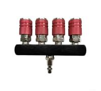 Red Aluminum Air Splitter 5-Port 300 PSI Rated(Red)