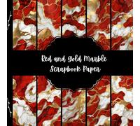 Red and Gold Marble Scrapbook Paper, Stylish Stone Junk Journal Paper, Abstract Decorative Paper, DIY Projects, Origami, Collage Sheets, Decoupage Paper, 10 Designs, Double Sided