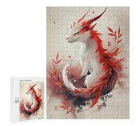 Red and White Fantasy Creature Artwork Puzzle 1000 Pièces Educa Jouet en Bois Cadeau Unique Décoration Intérieure Jeu Éducatif Challenge Toy Adultes Et Enfants À Partir De 14 Ans 500 PCS