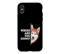 Red and White Husky Funny Coque pour iPhone X/XS