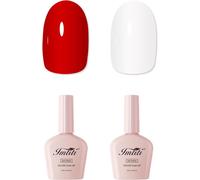 Red And White Semi-Permanent Nail Polish, 2 X Red And White Uv Gel Semi-Permanent Uv Led Soak Off Gel Nail Polish French Nail Polish Semi-Permanent Gels Diy Nail Art Kit 10 Ml