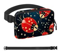 Red Art Seven Star Ladybug-1017 Sac banane unisexe style : sac banane tendance, sac à bandoulière sport fin et tendance pour jogging, randonnée, randonneur, femme, homme, multicolore, 4 x 23 x 15 cm,