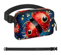 Red Art Seven Star Ladybug-1026 Sac banane unisexe style : sac banane tendance, sac à bandoulière sport fin et tendance pour jogging, randonnée, randonneur, femme, homme, multicolore, 4 x 23 x 15 cm,