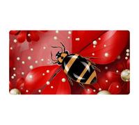 Red Art Seven Star Ladybug-2199 Tapis de cuisine de luxe pour sol, lavable en machine et imperméable, séchage rapide, antidérapant, design rétro vintage