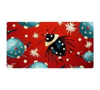 Red Art Seven Star Ladybug-240 Tapis de cuisine de luxe pour sol, lavable en machine et imperméable, séchage rapide, antidérapant, design rétro vintage