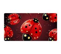 Red Art Seven Star Ladybug-270 Tapis de cuisine de luxe pour sol, lavable en machine et imperméable, séchage rapide, antidérapant, design rétro vintage