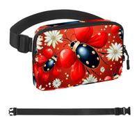 Red Art Seven Star Ladybug-954 Sac banane unisexe style : sac banane tendance, sac à bandoulière sport fin et tendance pour jogging, randonnée, randonneur, femme, homme, multicolore, 4 x 23 x 15 cm,