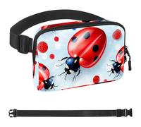 Red Art Seven Star Ladybug-957 Sac banane unisexe style : sac banane tendance, sac à bandoulière sport fin et tendance pour jogging, randonnée, randonneur, femme, homme, multicolore, 4 x 23 x 15 cm,