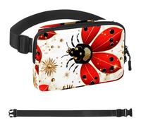 Red Art Seven Star Ladybug-960 Sac banane unisexe style : sac banane tendance, sac à bandoulière sport fin et tendance pour jogging, randonnée, randonneur, femme, homme, multicolore, 4 x 23 x 15 cm,